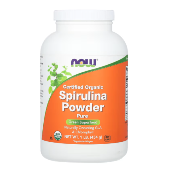 NOW Foods, Certified Organic Spirulina Powder, 1 lb (454 g)