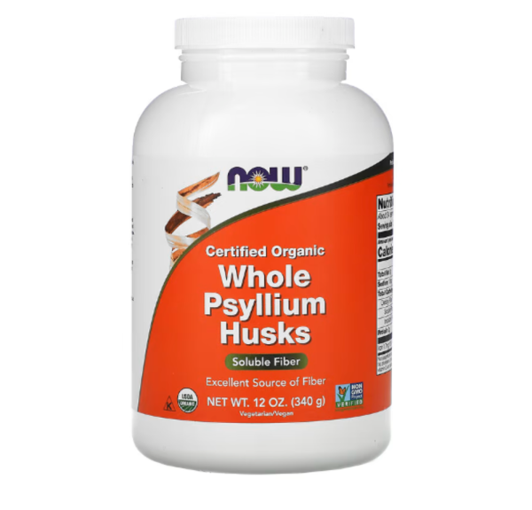 NOW Foods, Certified Organic Whole Psyllium Husks, 12 oz (340 g)