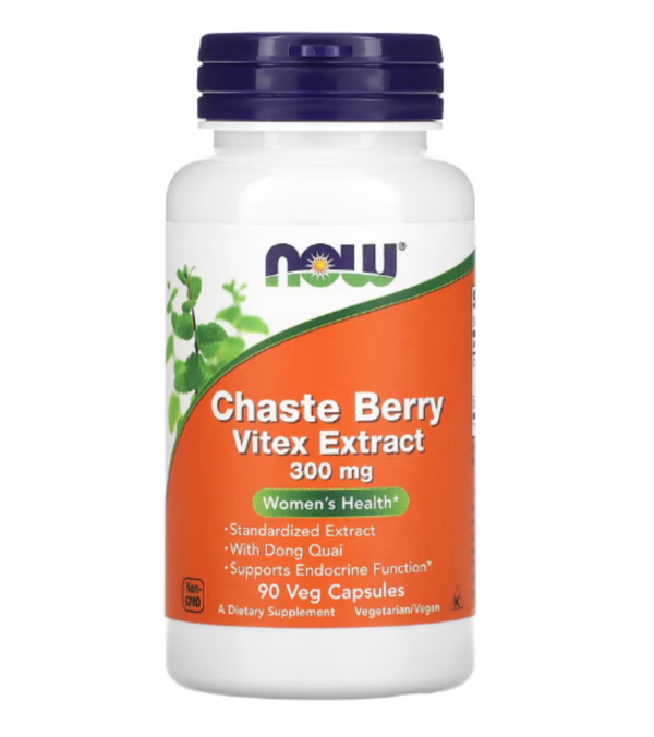 NOW Foods, Chaste Berry Vitex Extract, 300 mg, 90 Veg Capsules