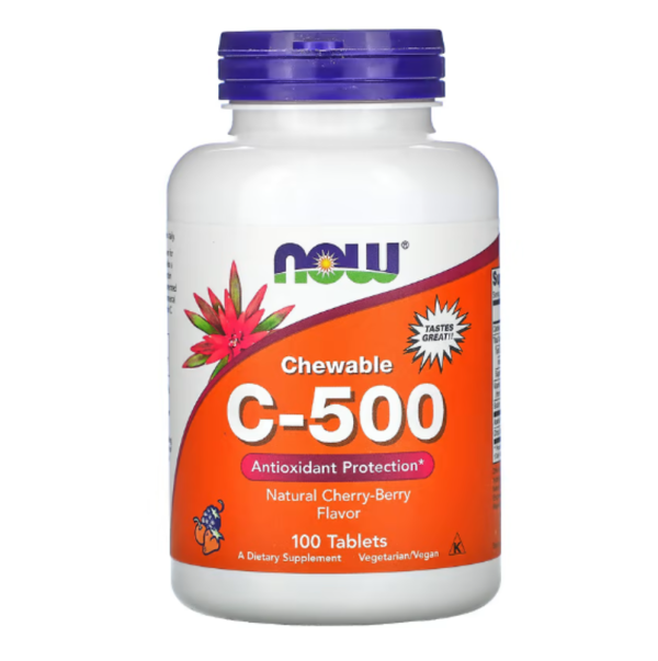 NOW Foods, Chewable C-500, Natural Cherry-Berry Flavor, 100 Tablets