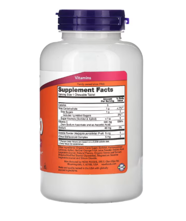 NOW Foods, Chewable C-500, Orange, 100 Tablets