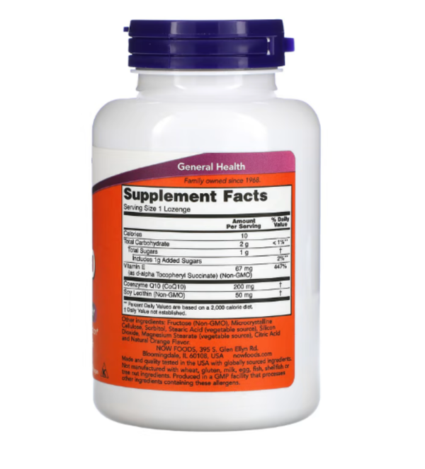 NOW Foods, Chewable CoQ10, 200 mg, 90 Lozenges