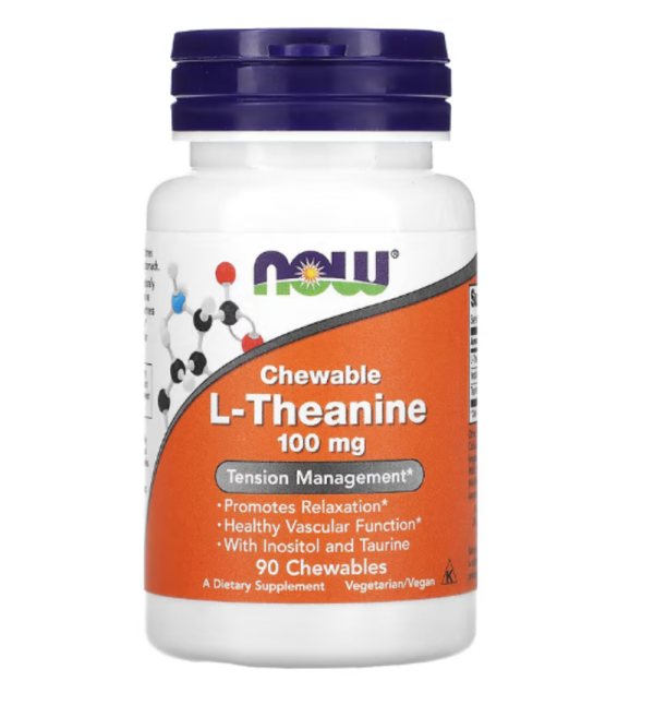 NOW Foods, Chewable L-Theanine , 100 mg, 90 Chewables