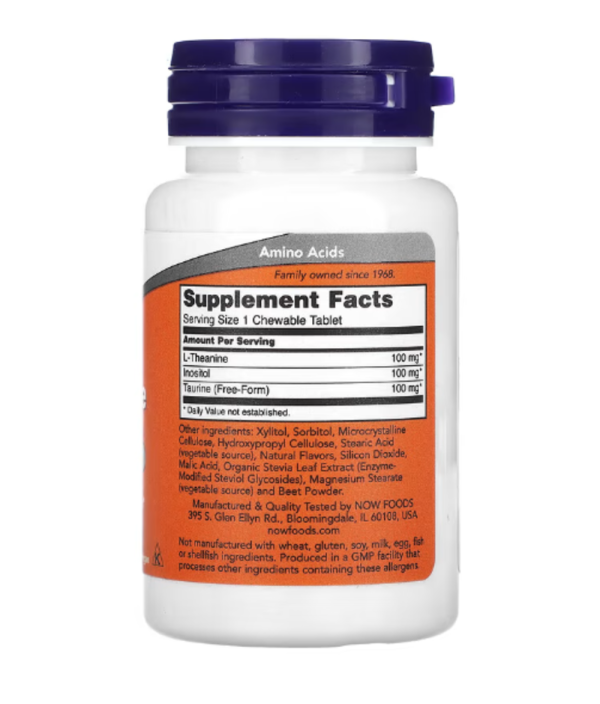 NOW Foods, Chewable L-Theanine , 100 mg, 90 Chewables