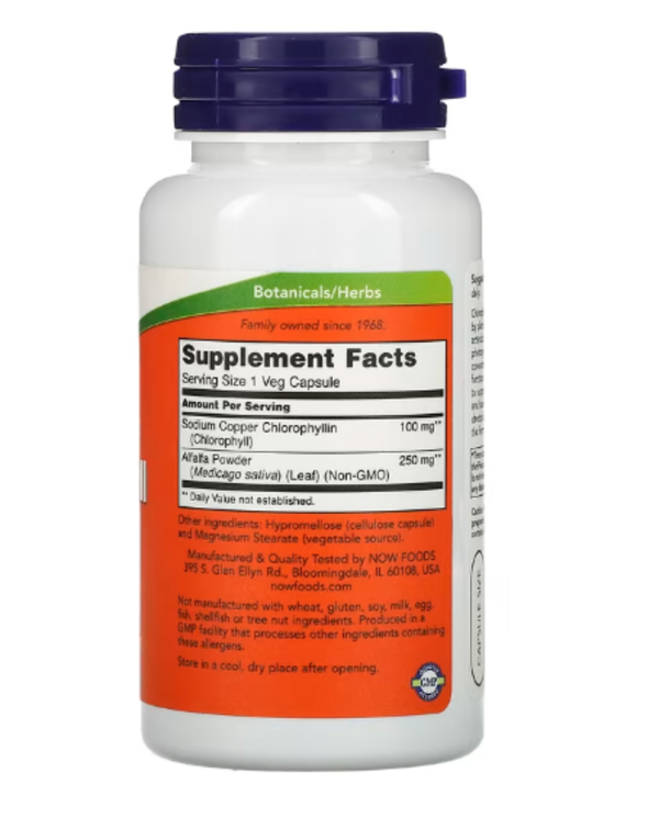 NOW Foods, Chlorophyll, 100 mg, 90 Veg Capsules