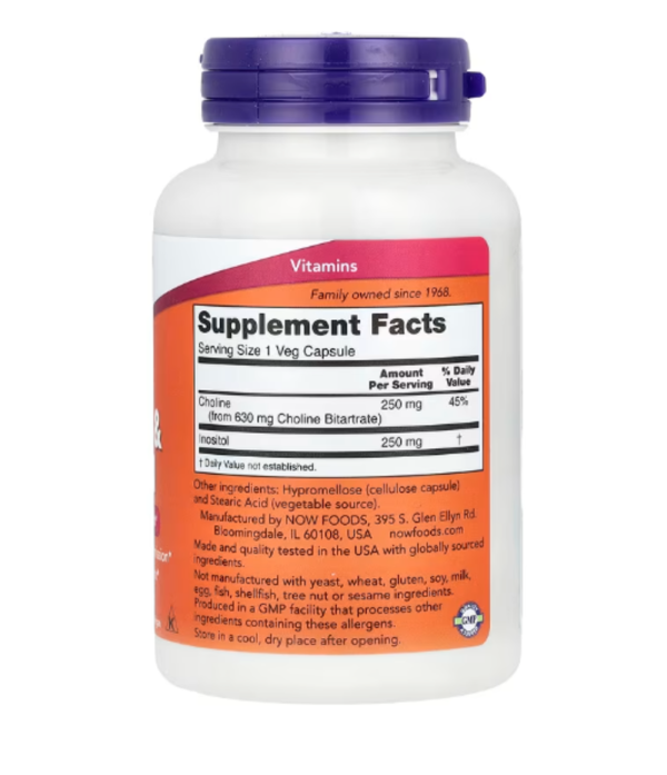 Now Foods, Choline & Inositol, 500 mg, 100 Capsules