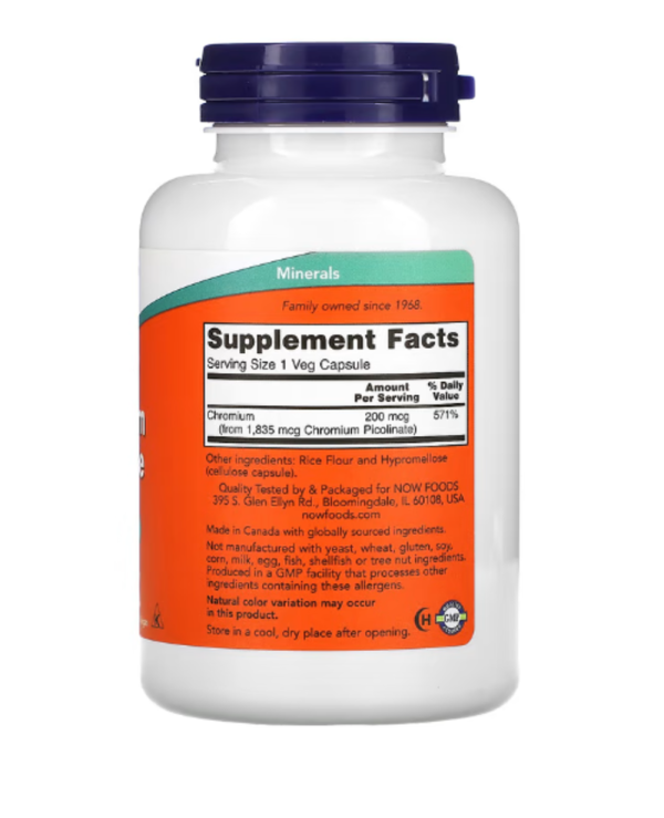 Now Foods, Chromium Picolinate, 200 mcg, 250 Capsules