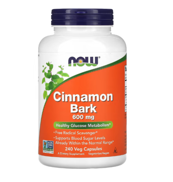 NOW Foods, Cinnamon Bark, 600 mg, 240 Veg Capsules