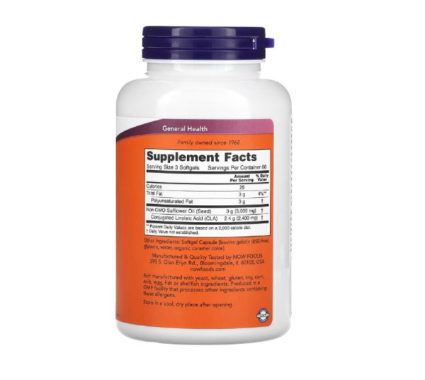 NOW Foods, CLA, 800 mg, 180 Softgels