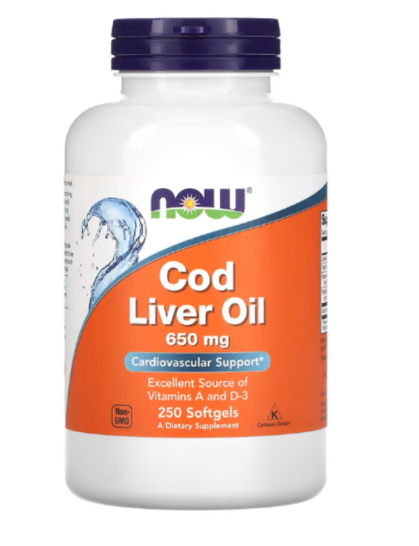 NOW Foods, Cod Liver Oil, 650 mg, 250 Softgels