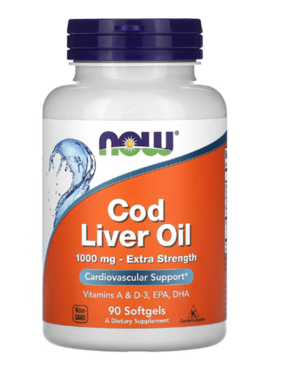NOW Foods, Cod Liver Oil, Extra Strength, 1,000 mg, 90 Softgels