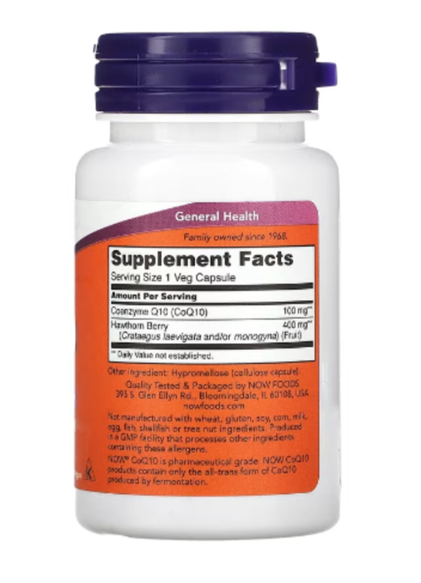 NOW Foods, CoQ10, 100 mg, 30 Veg Capsules