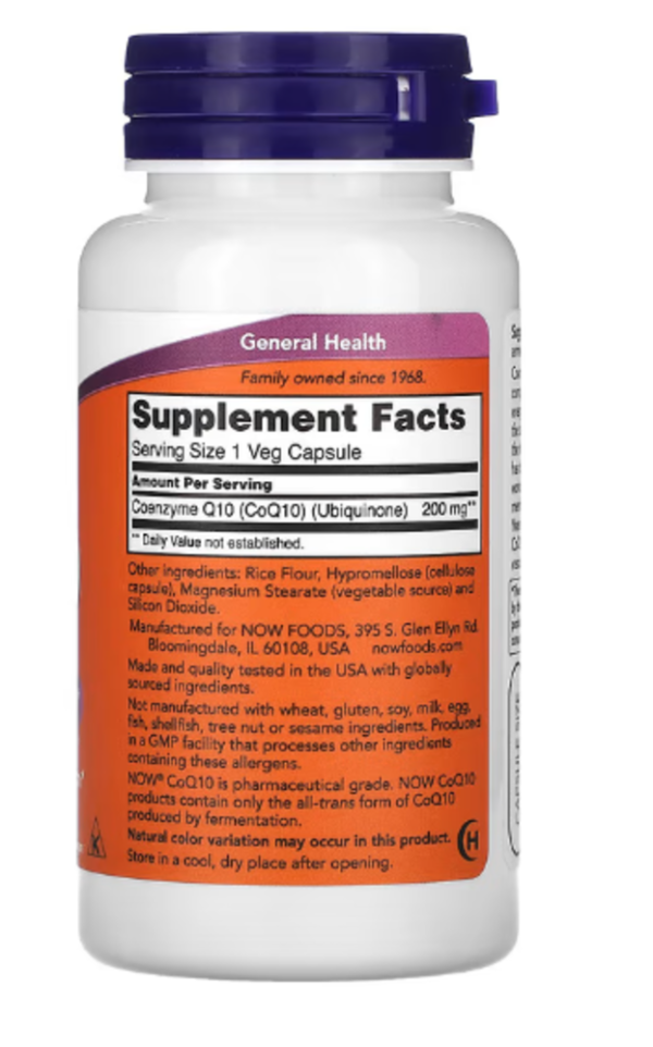 Now Foods, CoQ10, 200 mg, 60 Veg Capsules