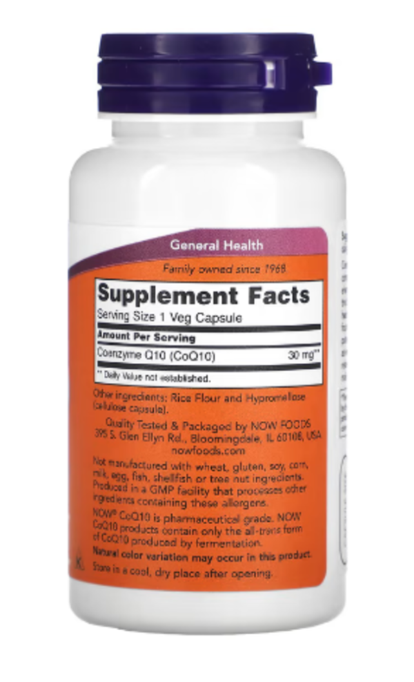 NOW Foods, CoQ10, 30 mg, 60 Veg Capsules