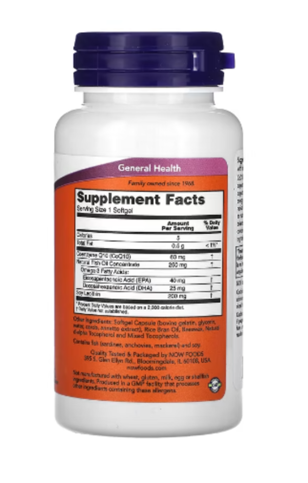 NOW Foods, CoQ10, 60 mg, 60 Softgels