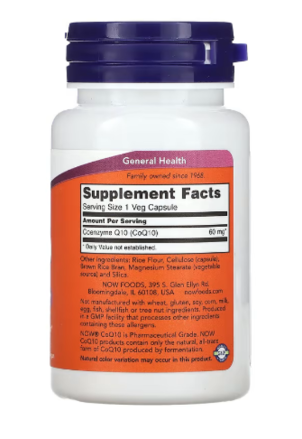 NOW Foods, CoQ10, 60 mg, 60 Veg Capsules