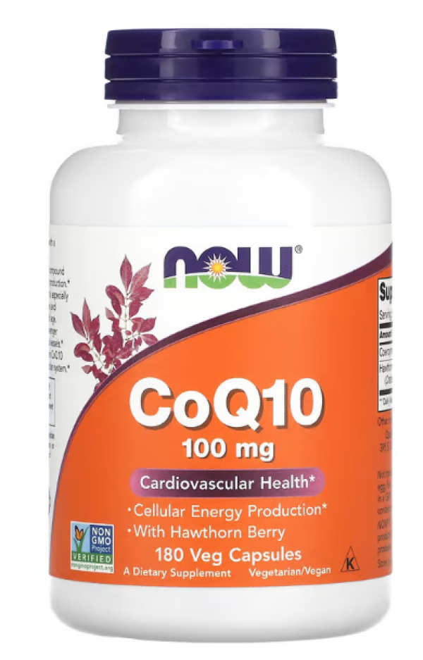 NOW Foods, CoQ10 With Hawthorn Berry, 100 mg, 180 Veg Capsules