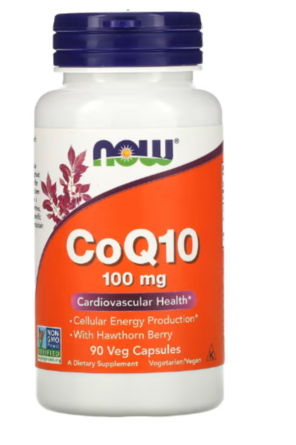NOW Foods, CoQ10 with Hawthorn Berry, 100 mg, 90 Veg Capsules