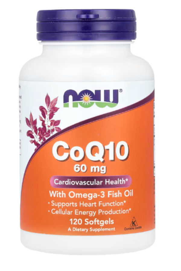 NOW Foods, CoQ10 with Omega-3 Fish Oil, 60 mg, 120 Softgels