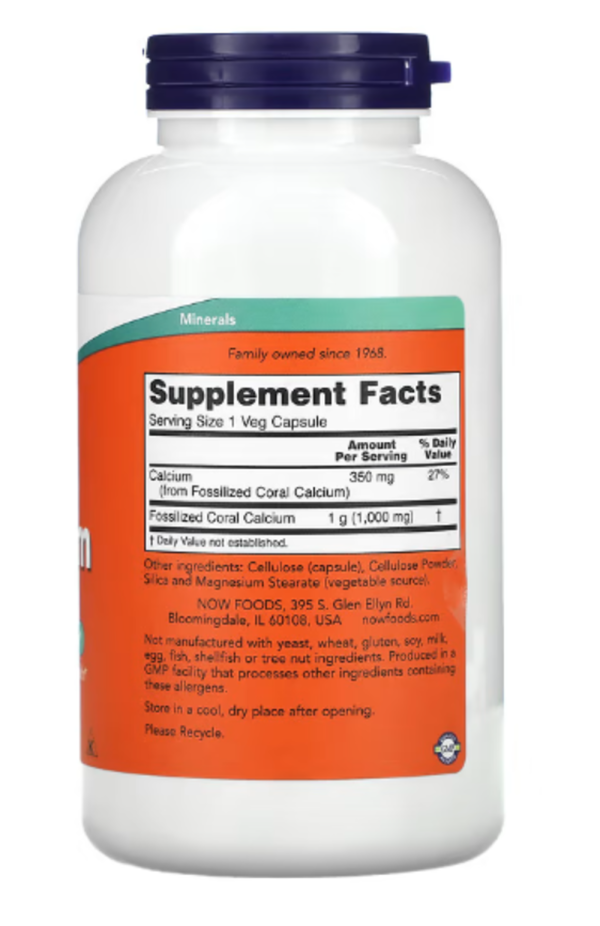 Now Foods, Coral Calcium, 1,000 mg, 250 Veggie Caps