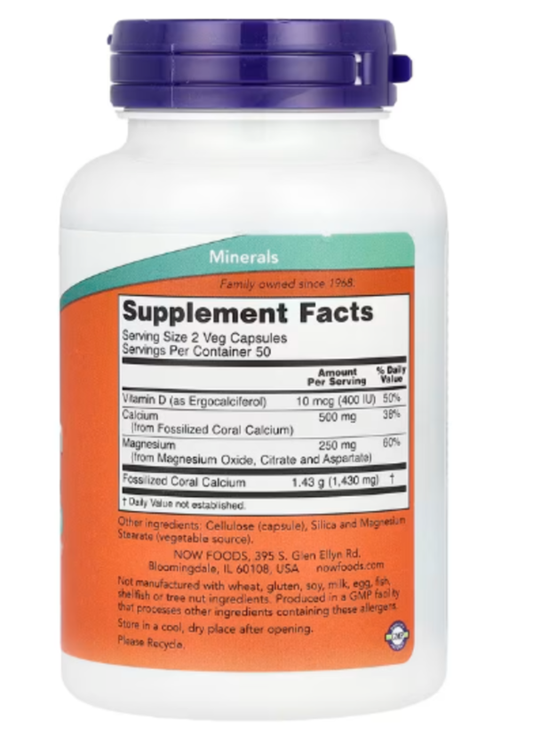 NOW Foods, Coral Calcium Plus, 100 Veg Capsules