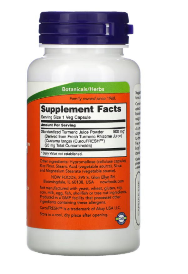 NOW Foods, CurcuFresh Curcumin, 60 Veg Capsules