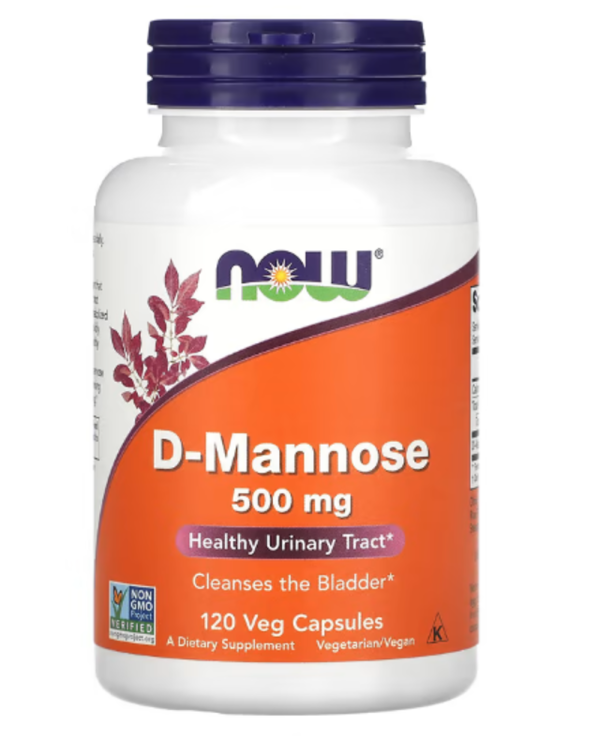 NOW Foods, D-Mannose, 500 mg, 120 Veg Capsules
