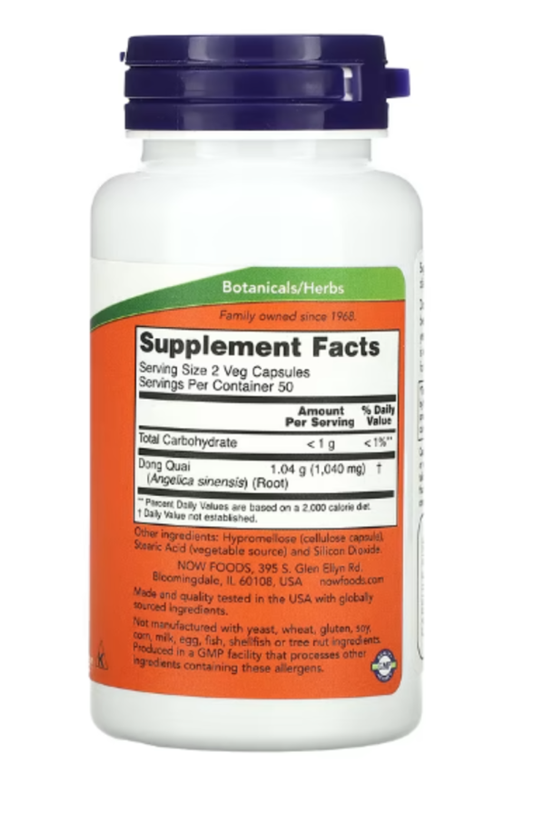 NOW Foods, Dong Quai, 520 mg, 100 Veg Capsules