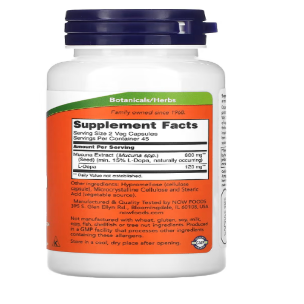 NOW Foods, Dopa Mucuna, 90 Veg Capsules