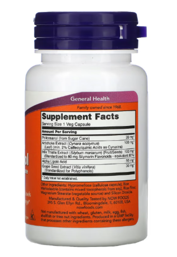NOW Foods, Double Strength Policosanol, 20 mg, 90 Veg Capsules