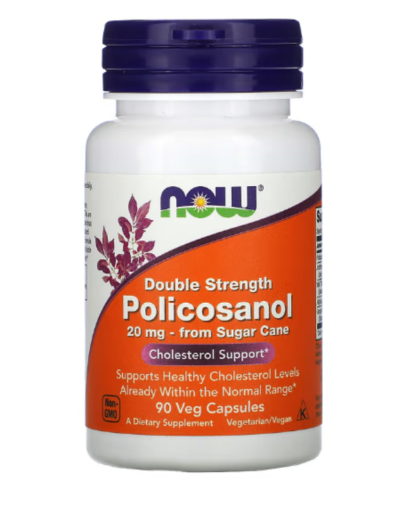 NOW Foods, Double Strength Policosanol, 20 mg, 90 Veg Capsules