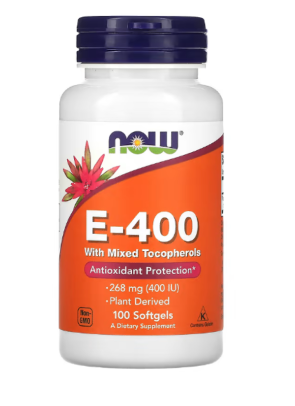 NOW Foods, E-400 with Mixed Tocopherols, 268 mg (400 IU), 100 Softgels