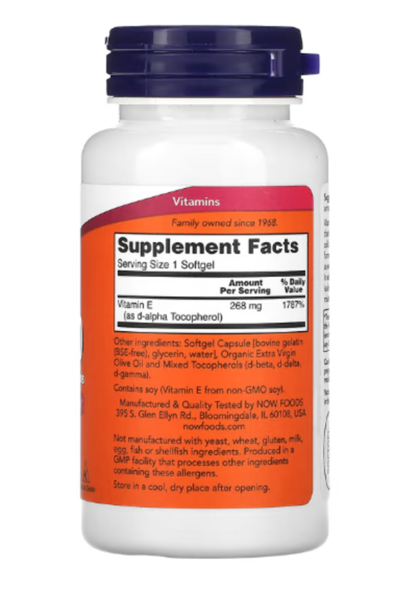NOW Foods, E-400 with Mixed Tocopherols, 268 mg (400 IU), 100 Softgels