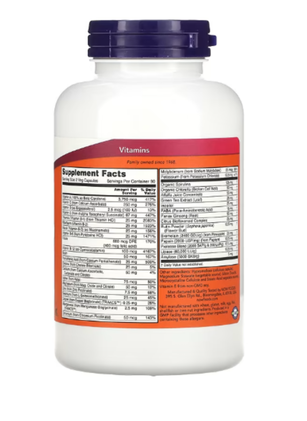 NOW Foods, EcoGreen Multi, Iron-Free, 180 Veg Capsules