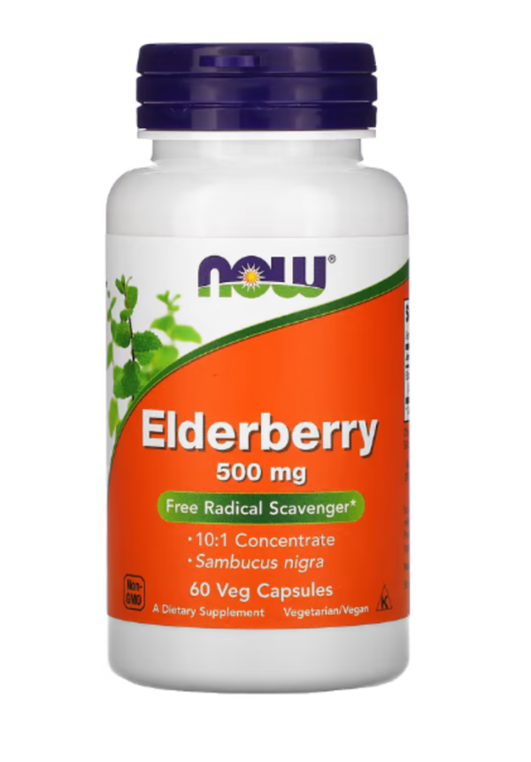 Now Foods, Elderberry, 500 mg, 60 Veg Capsules