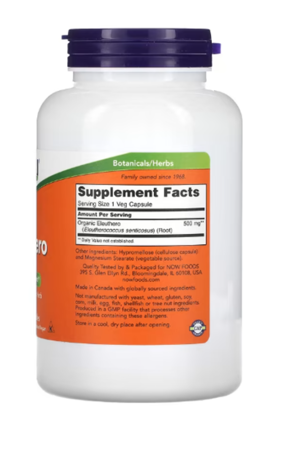 NOW Foods, Eleuthero, 500 mg, 250 Veg Capsules
