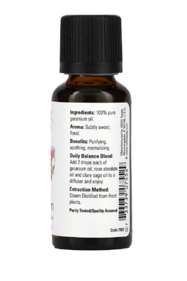 NOW Foods, Essential Oils, Geranium, 1 fl oz (30 ml)