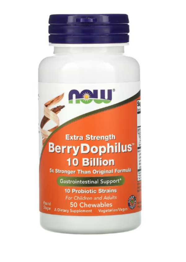 NOW Foods, Extra Strength Berry Dophilus, 50 Chewables