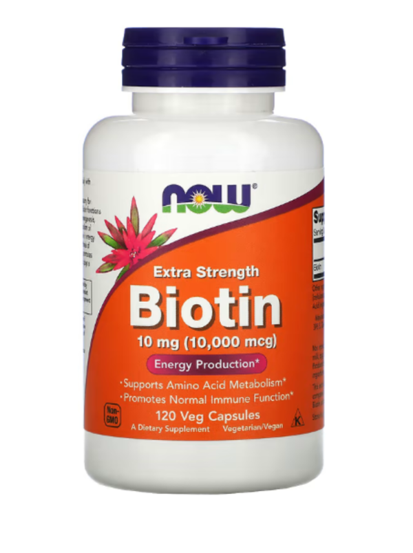 NOW Foods, Extra Strength Biotin, 10 mg (10,000 mcg), 120 Veg Capsules