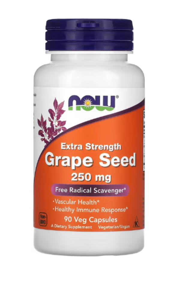 NOW Foods, Extra Strength Grape Seed, 250 mg, 90 Veg Capsules