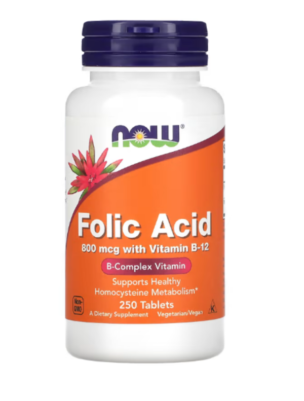 Now Foods, Folic Acid, 800 mcg, 250 Tablets