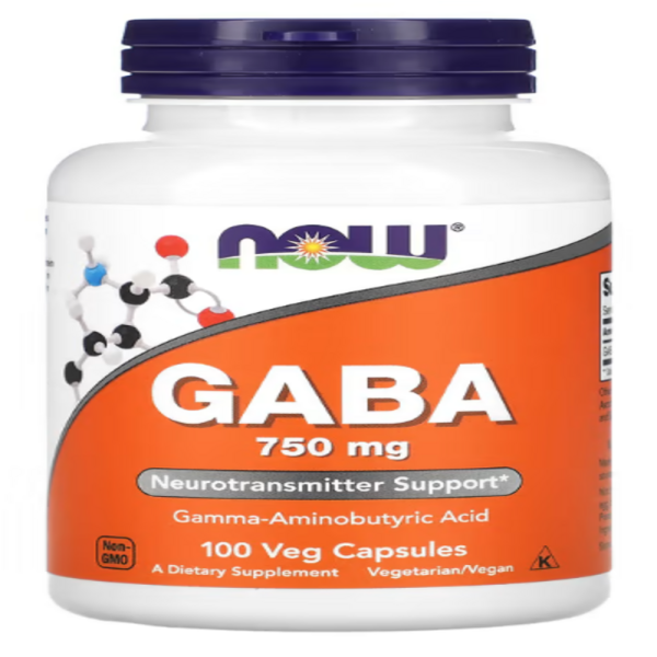 NOW Foods, GABA, 750 mg, 100 Veg Capsules