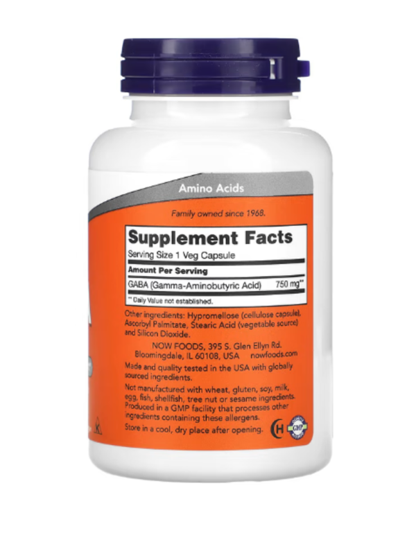 NOW Foods, GABA with Vitamin B-6, 500 mg, 200 Veg Capsules
