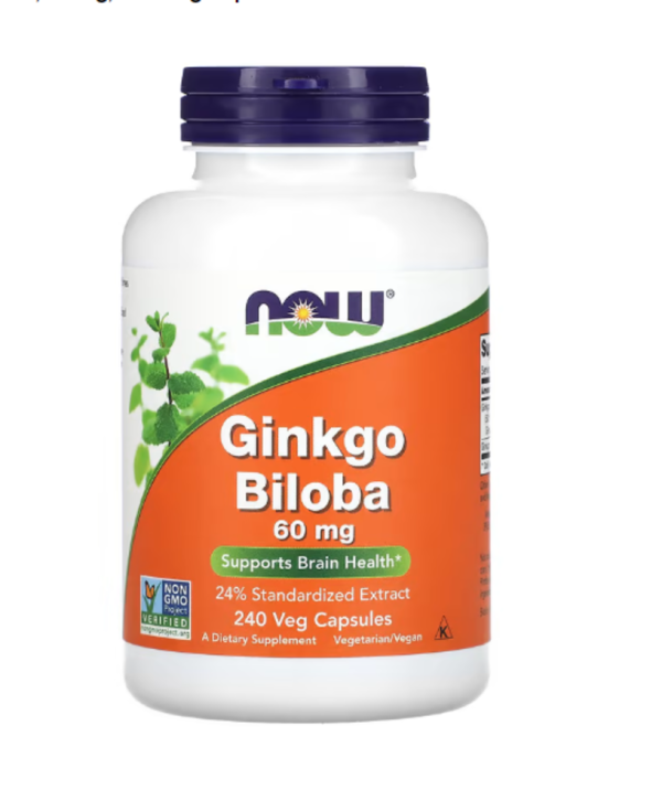 NOW Foods, Ginkgo Biloba, 60 mg, 240 Veg Capsules