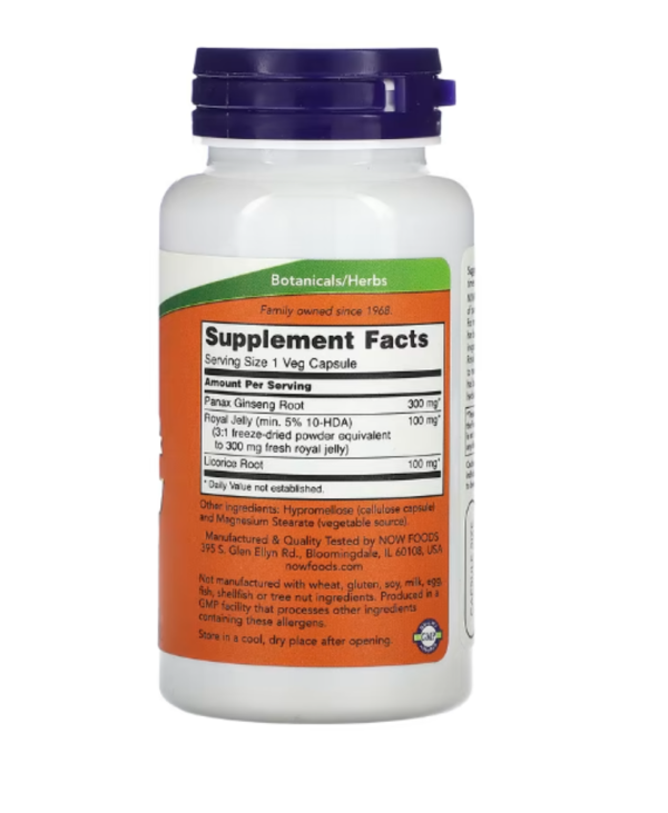 NOW Foods, Ginseng & Royal Jelly, 90 Veg Capsules