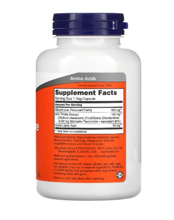 NOW Foods, Glutathione, 500 mg, 120 Veg Capsules