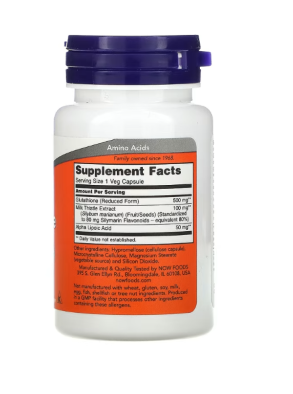 Now Foods, Glutathione, 500 mg, 30 Veg Capsules