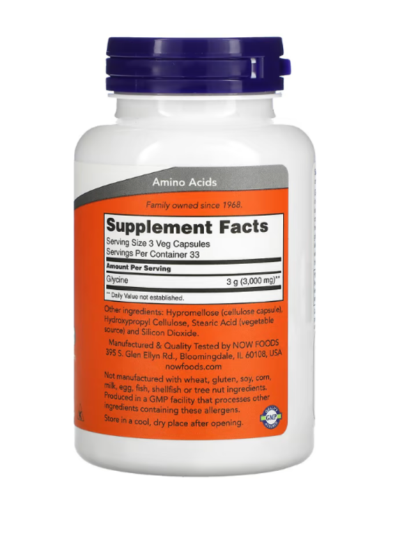 Now Foods, Glycine, 1000 mg, 100 Capsules