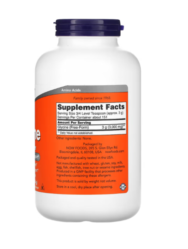 Now Foods, Glycine, 100% Pure Powder, 1 lb (454 g)