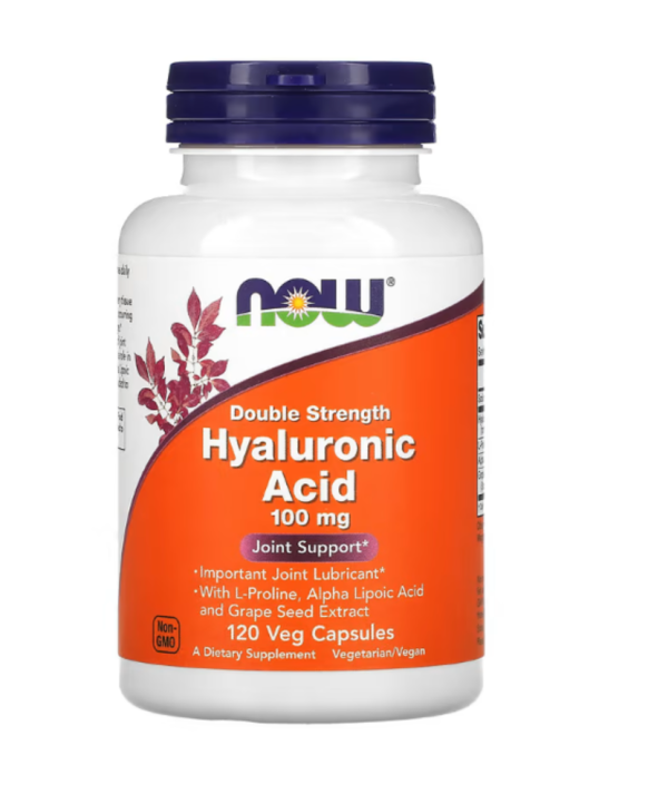 NOW Foods, Hyaluronic Acid, Double Strength, 100 mg, 120 Veg Capsules